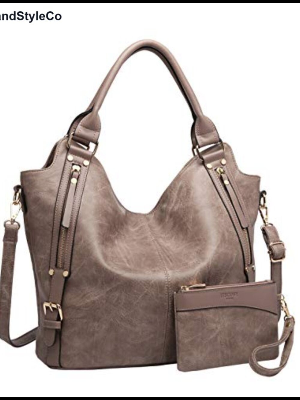 PU Leather Hobo Tote Bag Women's Handbag with Adjustable Strap